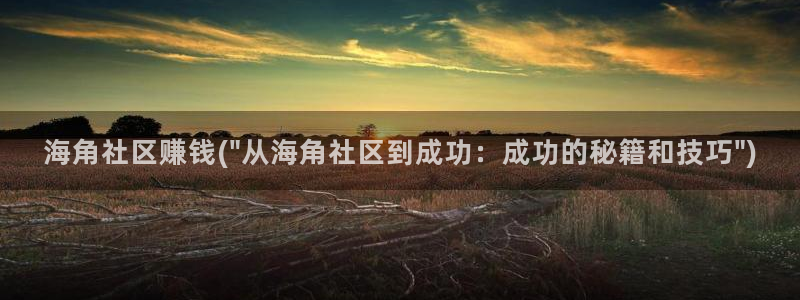 海角社区怎么看别人：海角社区赚钱(\
